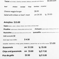 Vegan Menu at La Taquiza Loca in Passaic