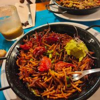 Fideuá. El alioli de aguacate es espléndido. at CactusCat Bar in Barcelona