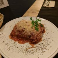 Home made lasanya at CactusCat Bar in Barcelona