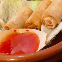 Mini lumpias (Rollitos Filipinos) at CactusCat Bar in Barcelona