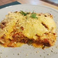 Lasagna at CactusCat Bar in Barcelona