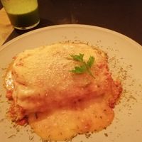 Lasagna at CactusCat Bar in Barcelona