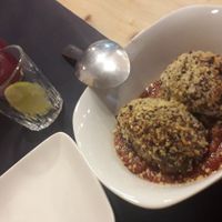 Quinoa croquettes with delicious tomato sauce at CactusCat Bar in Barcelona