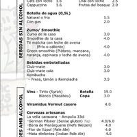 Bebidas  at CactusCat Bar in Barcelona