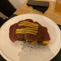 ham and cheese sandwich   at CactusCat Bar in Barcelona