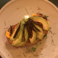 Avocado crostini  at CactusCat Bar in Barcelona