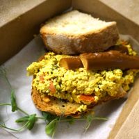 Scrambled Tofu (for take away) at CactusCat Bar in Barcelona