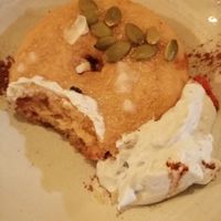 Apple Donut with coconut spirulina cream at CactusCat Bar in Barcelona