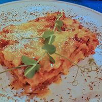 Lasagna at CactusCat Bar in Barcelona