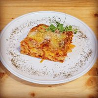 Lasagna at CactusCat Bar in Barcelona