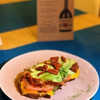 Avocado & tomato toast  at CactusCat Bar in Barcelona