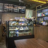 Counter containing the goods  at Laluna Cafe in Gunsan