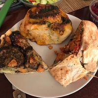 Savoury vegan treats  at Blasau Delicatessen in Machynlleth