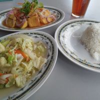 Tofu, vegetables and rice at Ferm Nyonya in Tanah Rata
