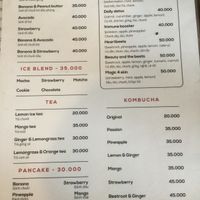 Menu at The Kom in Hoi An