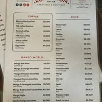 Menu at The Kom in Hoi An