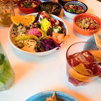 set with hummus and falafel at Falla in Slupsk