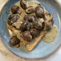 Mushroom toast  at Down to Earth in Glasgow
