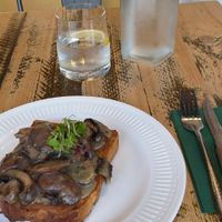 Coconut mushroom toast ♡ at Down to Earth in Glasgow