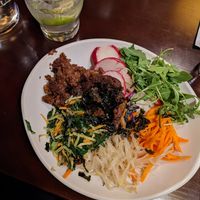Bibimbap with beyond burger and no egg at Arario Midtown in Reno