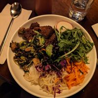 Vegan bibimbap with beyond burger at Arario Midtown in Reno