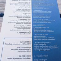 Menu with some vegetarian and a vegan option at Luna in Stein