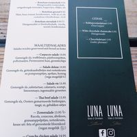 Salad and sandwich menu at Luna in Stein