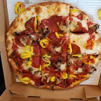 Pepperoni, mushroom, and banana peppers at Ohio Pie in Brunswick