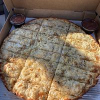 Large cheesy bread. Because it’s so darn good lol  at Ohio Pie in Brunswick