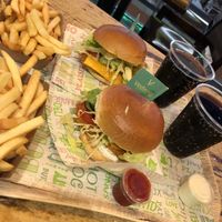 "Chicken" burger and angry "chicken" burger! So good! at Vedang - green burger | Mall of Berlin in Berlin