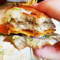 The "chicken" of the chicken burger at Vedang - green burger | Mall of Berlin in Berlin