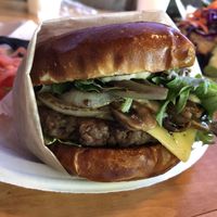 Imp. Burger cheesy mushroom  at Juicy's Wellness Cafe in Murfreesboro