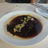 Sandia asada / roasted watermelon (vegan) at Bar Hola Flora in Burgos