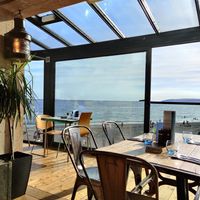 View from upstairs restaurant  at Beach House in Lyme Regis
