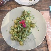 Vegan pesto gnocchi at Casa Graviola in Vitoria
