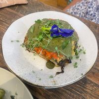 Vegan lasagna at Casa Graviola in Vitoria