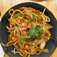 Chili udon noodles with tofu  at Lalo in Cincinnati