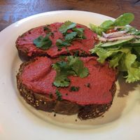 Beetroot humous sandwich   at Café Forum in Maastricht