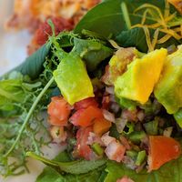 Green salad with avocado and enchilada. at Costa Dulce Beach Retreat in San Juan Del Sur