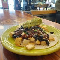 Morita on corn tortillas for the gluten free crowd. Spicy, smoky, little sweet Chile negra❤️🔥🌶🌄❤️ at Love Muffin Cafe in Moab