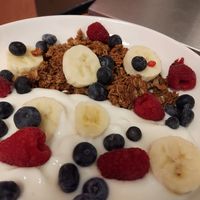 House made granola with fruit & yogurt (or non-dairy milk) at Love Muffin Cafe in Moab