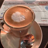 Coffee with soy milk and jaggery   at Ayurveda Caffe in Rishikesh