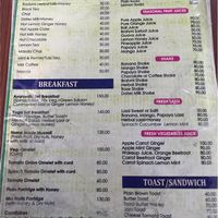 Menu Ayurveda cafe page 1.  at Ayurveda Caffe in Rishikesh