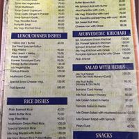 Menu Ayurveda cafe page 2.  at Ayurveda Caffe in Rishikesh
