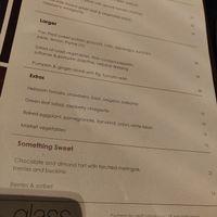 Vegan meny at Glass Brasserie in Sydney