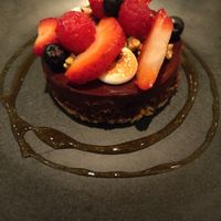 Chocolate and almond tart 💖 at Glass Brasserie in Sydney