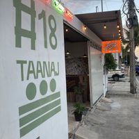 Outside of Jonny Como pizza - look out for the orange sign as you walk from the main part of town  at Jonny Como Pizza in Playa Del Carmen