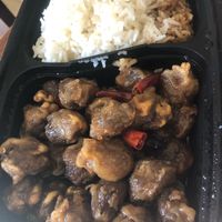 Vegetarian orange meat  at Vegi Wokery in Cerritos