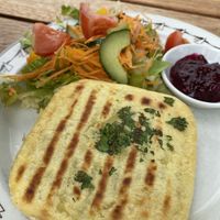 Vegan savory pie at Mustard Seed Cafe in Turangi