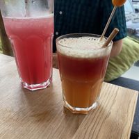 Kinder Cocktail and Dragonfruit Dürstloscher  at Hans im Glück in Wiesbaden